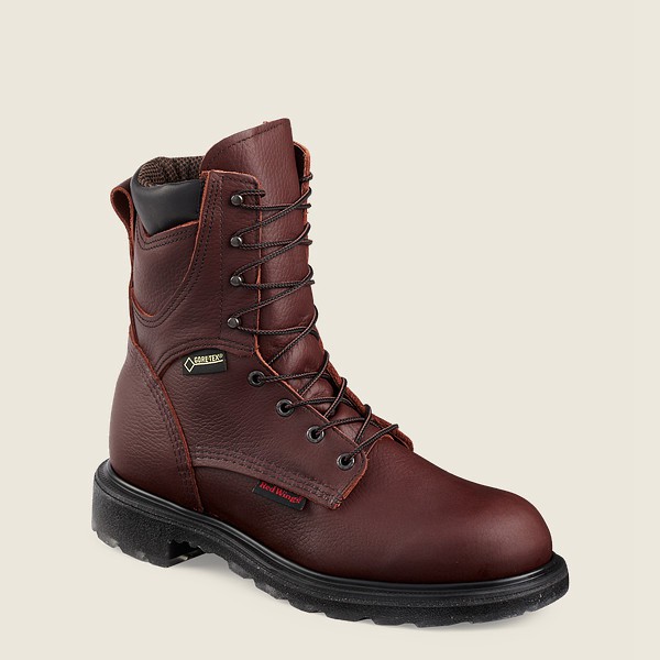 Red Wing Work Boots Burgundy - Mens Supersole® 2.0 - 8-inch Waterproof Soft Toe - 7964-BHFQS